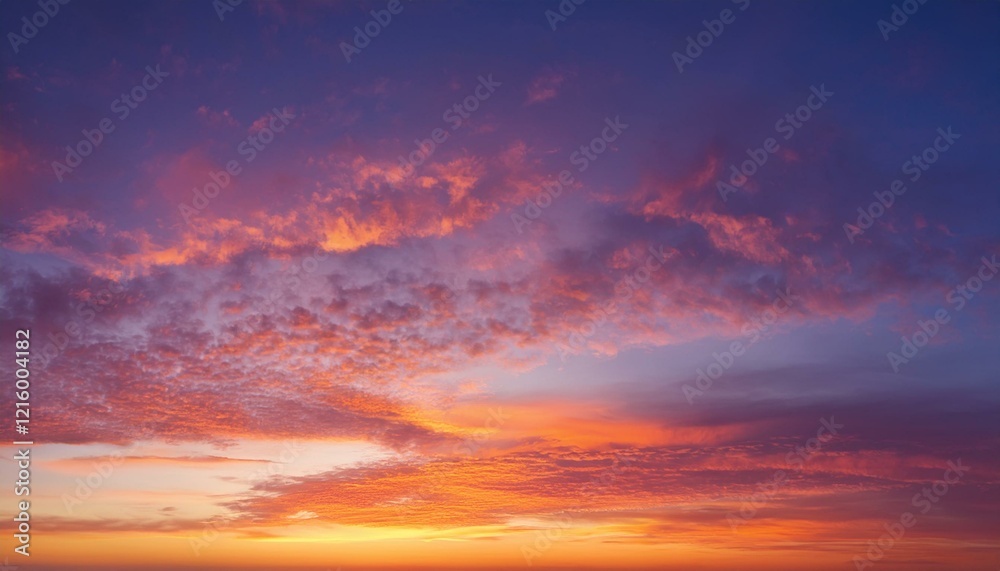 茜色に染まる美しい夕空 茜色に染まる美しい夕空
