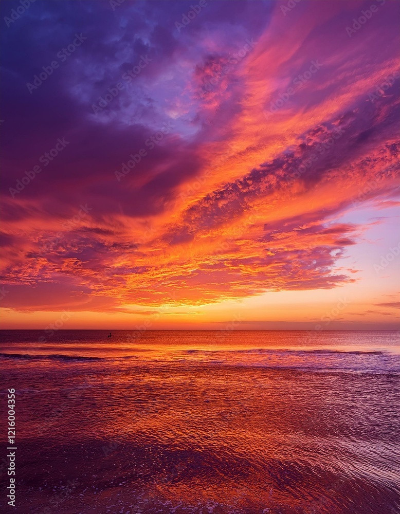 Obraz premium 茜色に染まる美しい夕空