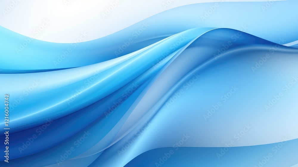 Fototapeta premium A smooth, flowing abstract design in shades of blue, evoking calmness and tranquility.