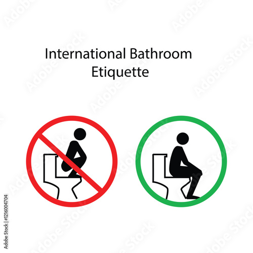 International Bathroom Toilet Etiquette Sign and symblol Illustration Vol 01