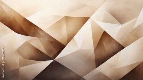 an abstract composition of overlapping geometric shapes in varying shades of mocha mousse, with soft gradients and textures resembling polished stone, creating a modern and elegant feel