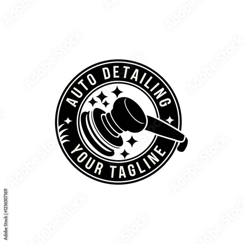 Auto Detailing Logo Design with Gavel