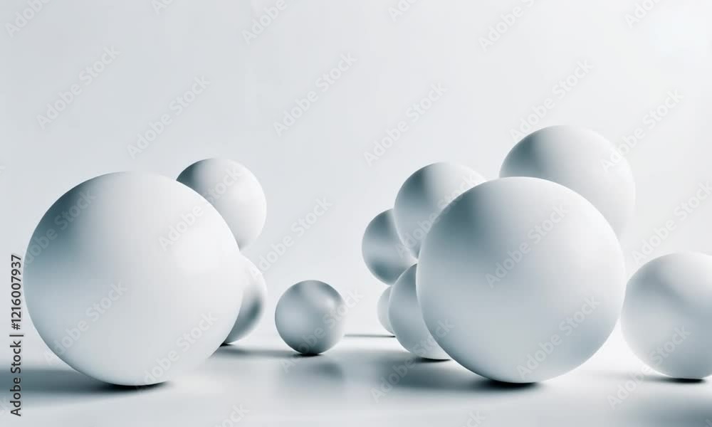 Abstract White Spheres Minimalist 3D Render Abstract White Spheres Minimalist 3D Render