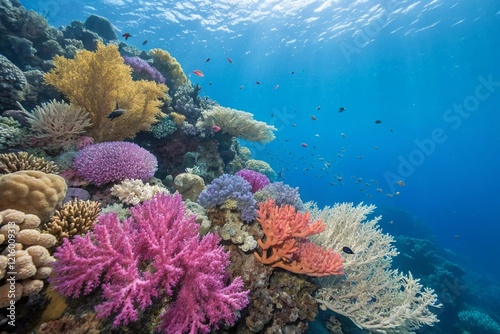 Colorful coral reef cut out