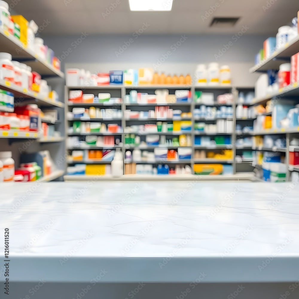 Empty marble table pharmacy blurred background Empty pharmacy counter with colorful medication shelves Pharmacy dispensing counter, stocked pharmacy shelves, medication dispensing area,shelf,book, bac Empty marble table pharmacy blurred background Empty pharmacy counter with colorful medication shelves Pharmacy dispensing counter, stocked pharmacy shelves, medication dispensing area,shelf,book, bac