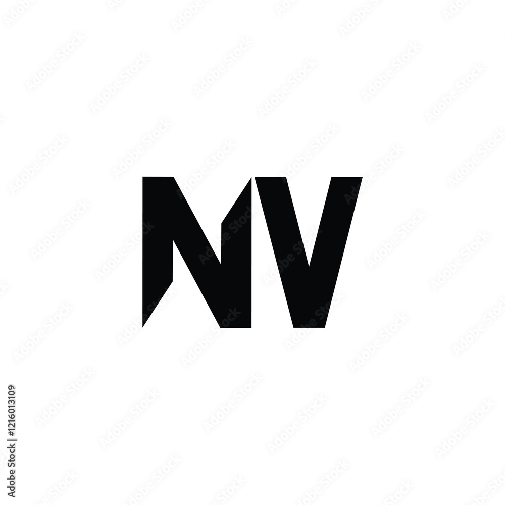 NV monogram logo design letter text name symbol monochrome logotype alphabet character simple logo NV monogram logo design letter text name symbol monochrome logotype alphabet character simple logo
