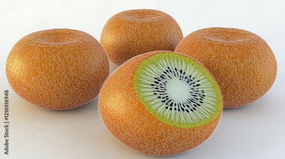 Fresh Kiwis Displayed on Solid Background Generative AI Fresh Kiwis Displayed on Solid Background Generative AI
