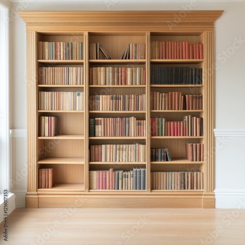 Built-in Bookcase Filled with Books