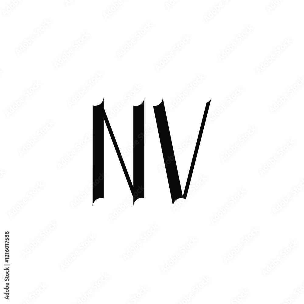 NV monogram logo design letter text name symbol monochrome logotype alphabet character simple logo NV monogram logo design letter text name symbol monochrome logotype alphabet character simple logo