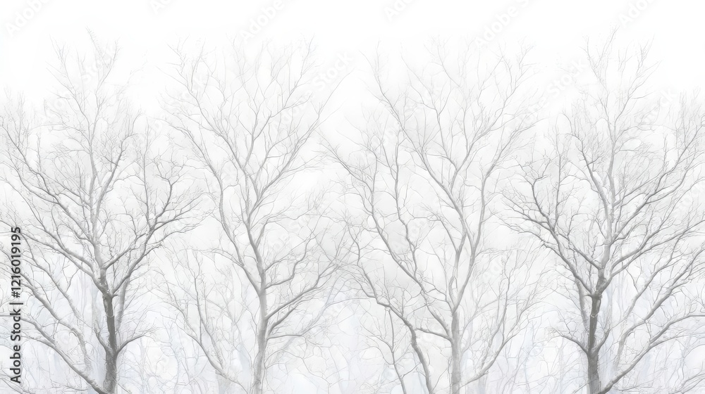 Winter Wonderland Bare Trees in Snowy Landscape Winter Wonderland Bare Trees in Snowy Landscape
