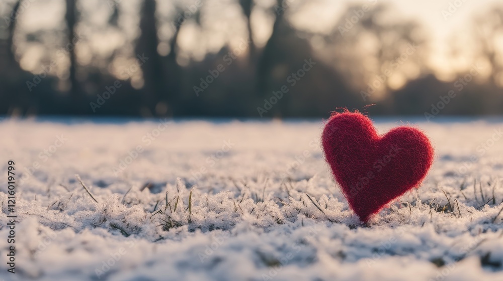 Fototapeta premium Winter Wonderland Heart A Snowy Love Symbol