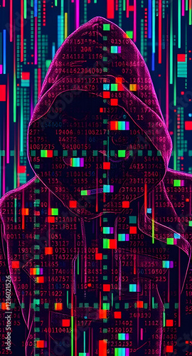 Vibrant colorful hacker cybersecurity background wallpaper