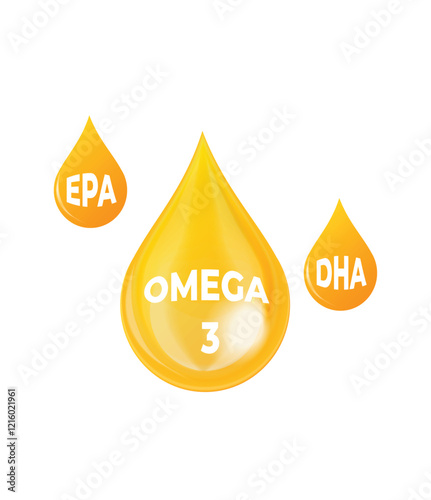 Fish oil nutrition, omega 3, epa and dha for good health isolated. stock illustration