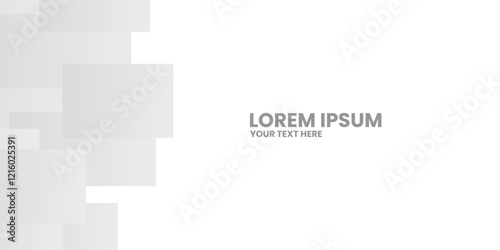 Abstract 3D Background with Squares and Light Shadows. A graphic with gray squares on the left and space for text on the right.