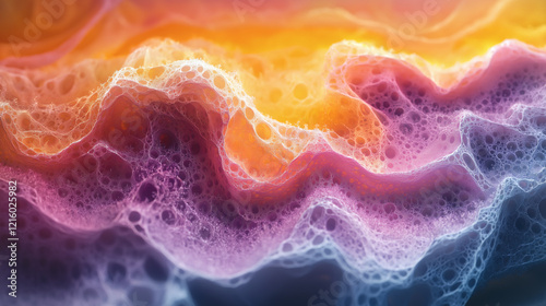 Dreamy Abstract Foam Layers in Vivid Colors photo