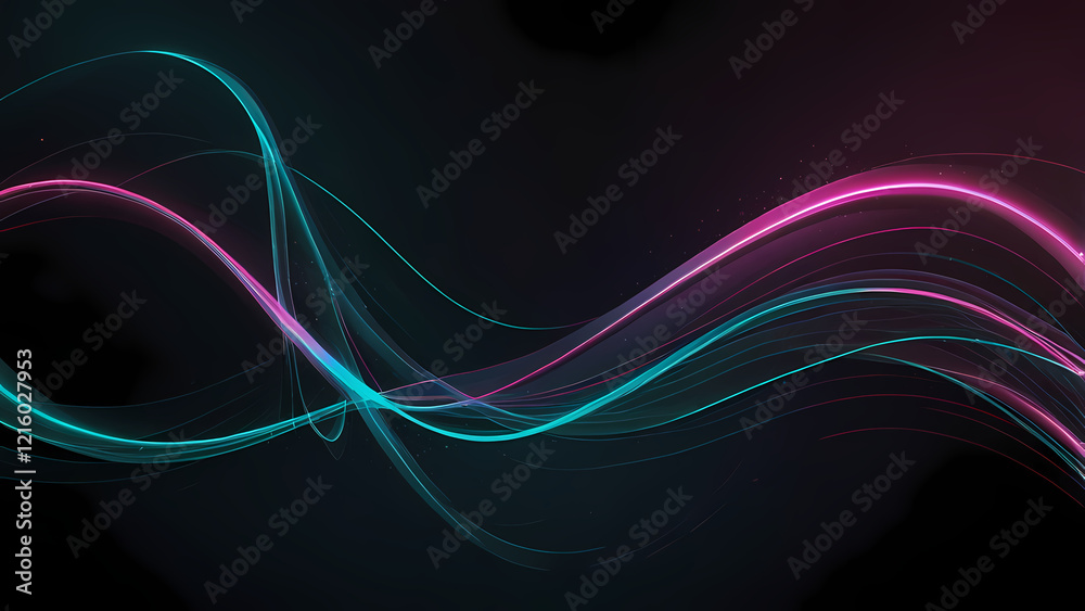 Fototapeta premium Flat Design Background with Intertwining Neon Lines 