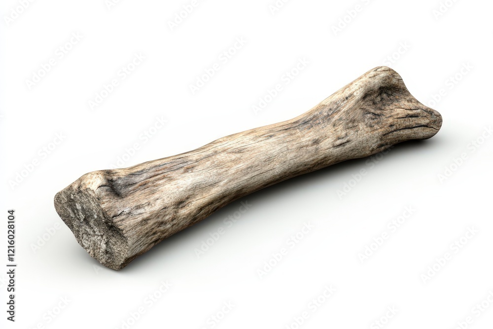 Weathered Bone Shaped Wood Isolated On White Weathered Bone Shaped Wood Isolated On White