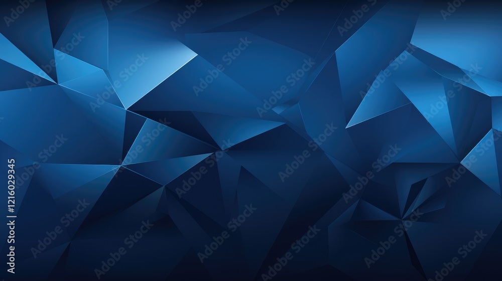 Obraz premium A geometric abstract background featuring various shades of blue and sharp angles.