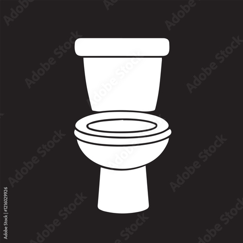 Person Sitting on Toilet Using Phone – Modern Bathroom Vector Illustration for Relaxation, Productivity, and Humor Art & Illustration