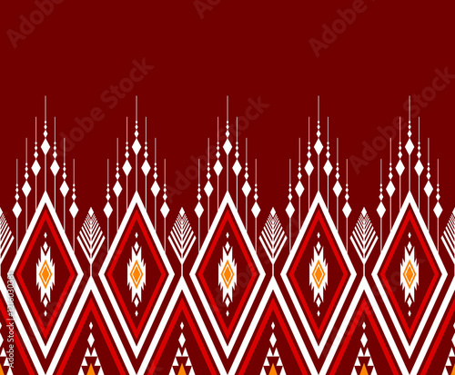 Geometric ethnic oriental seamless pattern traditional Design for background, carpet, wallpaper, clothing, wrapping, Batik, fabric, Vector, illustration, embroidery style, sadu, color.