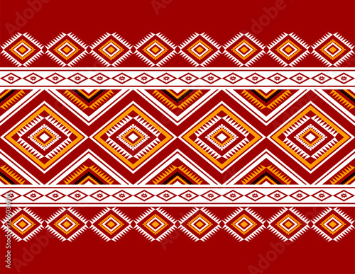 Geometric ethnic oriental seamless pattern traditional Design for background, carpet, wallpaper, clothing, wrapping, Batik, fabric, Vector, illustration, embroidery style, sadu, color.