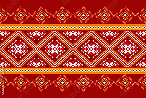 Geometric ethnic oriental seamless pattern traditional Design for background, carpet, wallpaper, clothing, wrapping, Batik, fabric, Vector, illustration, embroidery style, sadu, color.