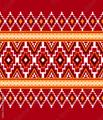 Geometric ethnic oriental seamless pattern traditional Design for background, carpet, wallpaper, clothing, wrapping, Batik, fabric, Vector, illustration, embroidery style, sadu, color.