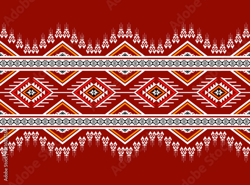Geometric ethnic oriental seamless pattern traditional Design for background, carpet, wallpaper, clothing, wrapping, Batik, fabric, Vector, illustration, embroidery style, sadu, color.