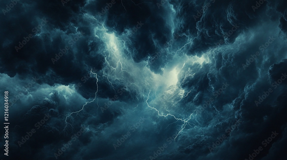 Dramatic dark stormy sky with lightning. Dramatic dark stormy sky with lightning.