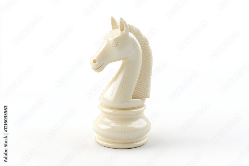 A White Chess Knight Piece Stands Alone A White Chess Knight Piece Stands Alone
