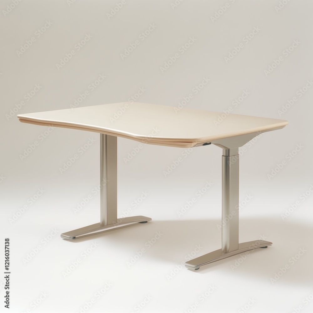 Modern Minimalist Desk with Curved Edges Modern Minimalist Desk with Curved Edges