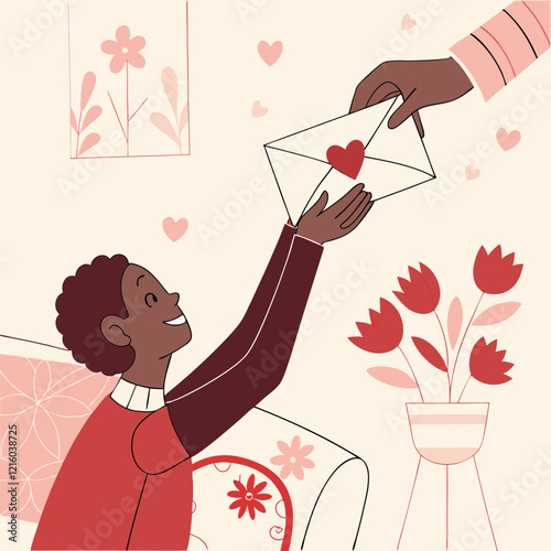 Valentines day holiday getting card with heart
