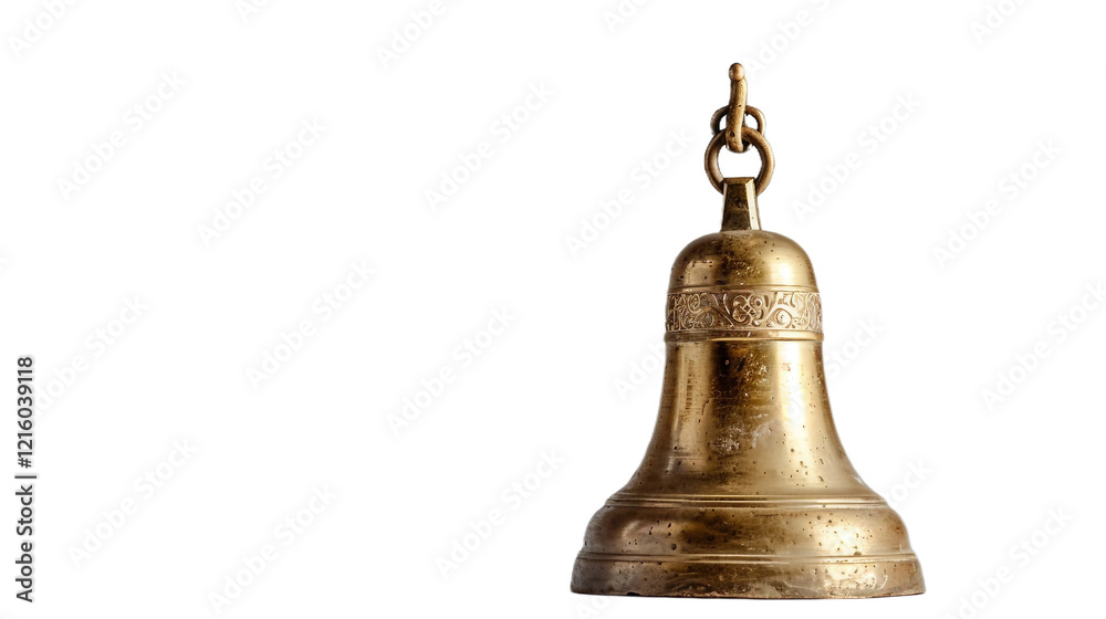 Tall Brass Bell on transparent background PNG. Tall Brass Bell on transparent background PNG.