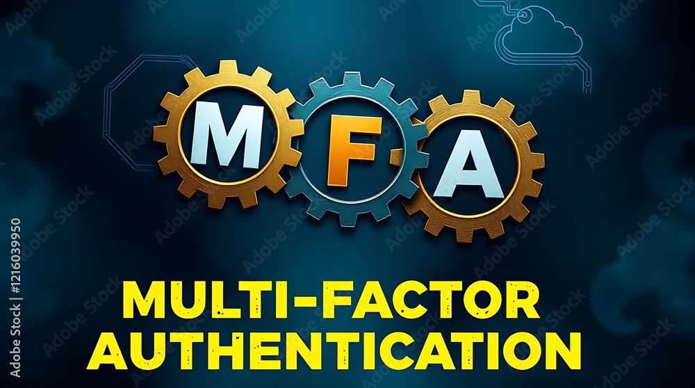 Obraz premium MFA, multi factor authentication. cloud computing concept, cloud technology, Saas, Paas, Iaas. AWS Services, secure socket layer, public key infrastructure, social engineering 
