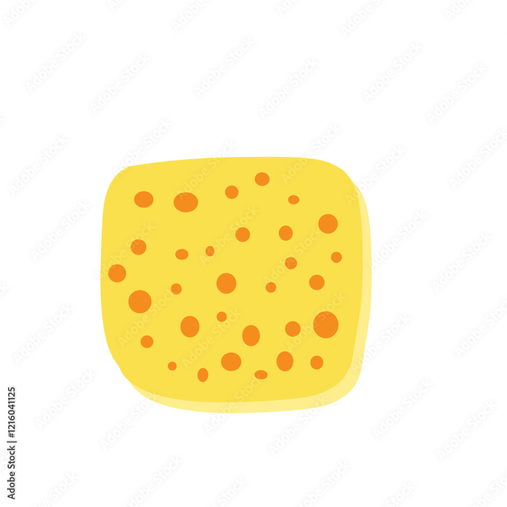 Flat design Illustration of cheese with holes in abstract shape Flat design Illustration of cheese with holes in abstract shape