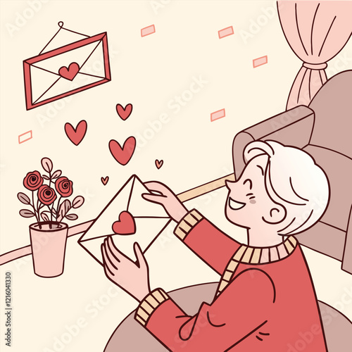 Valentines day holiday getting card with heart