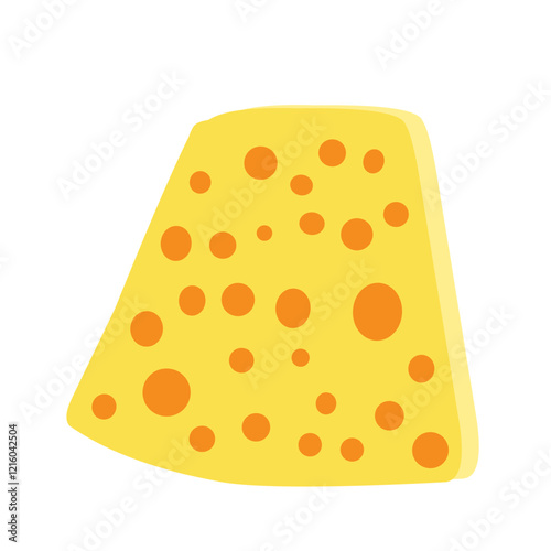 Flat design Illustration of cheese with holes in abstract shape 
