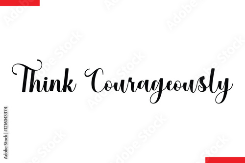 Think Courageously spirit quote modiren text typography