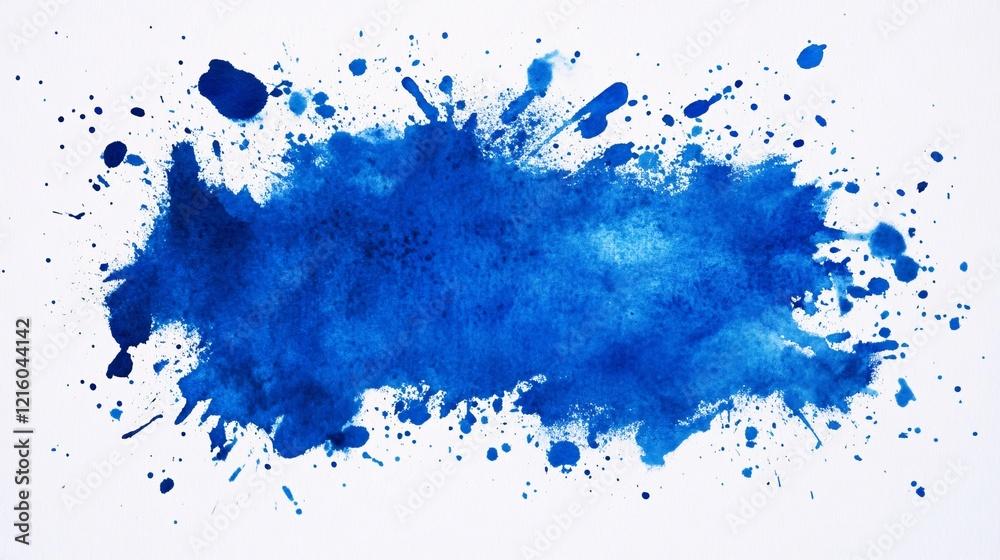 Obraz premium Abstract blue watercolor splashes on a minimalist white background