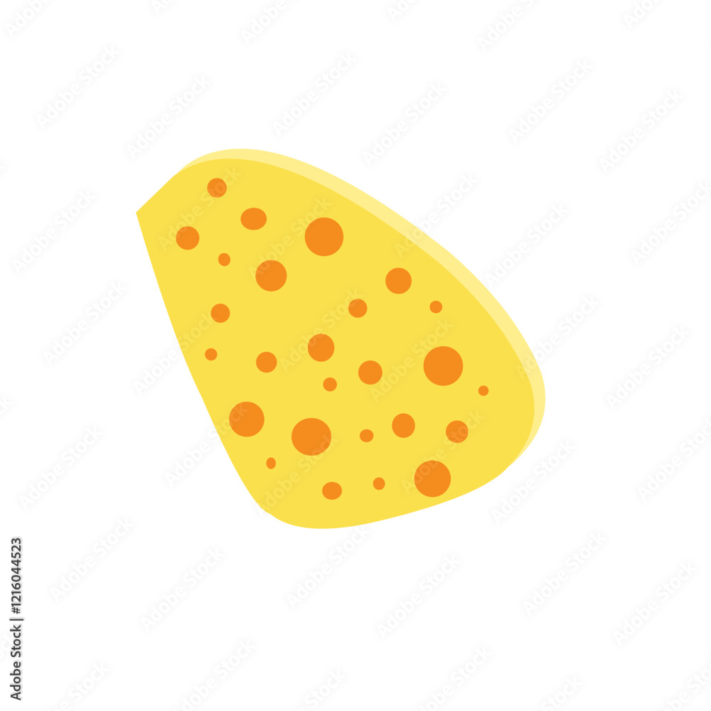 Flat design Illustration of cheese with holes in abstract shape Flat design Illustration of cheese with holes in abstract shape