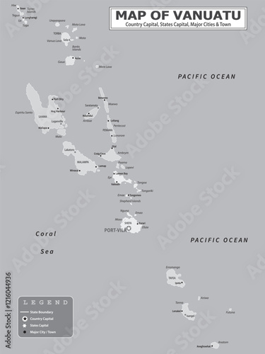 Australian Countries Geography Political map. Political map of country with capital, province or state capital, major cities and town.