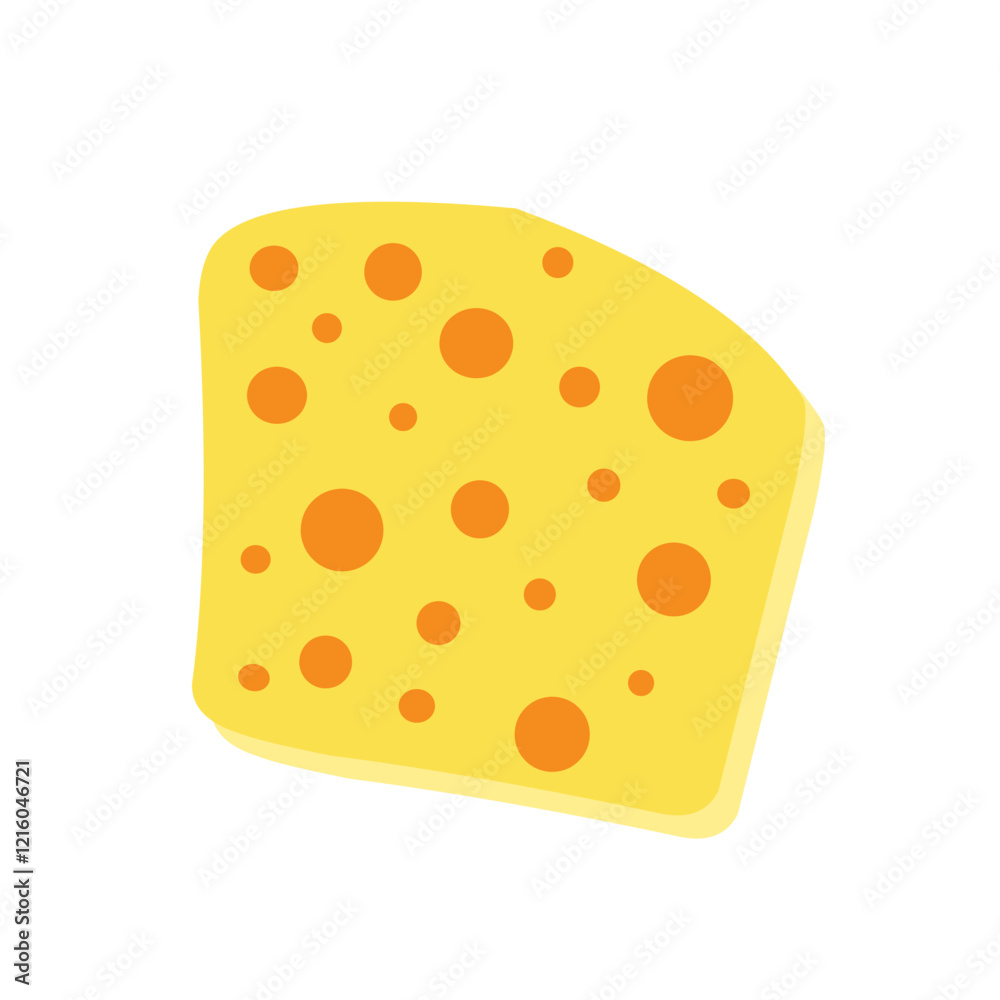 Flat design Illustration of cheese with holes in abstract shape Flat design Illustration of cheese with holes in abstract shape