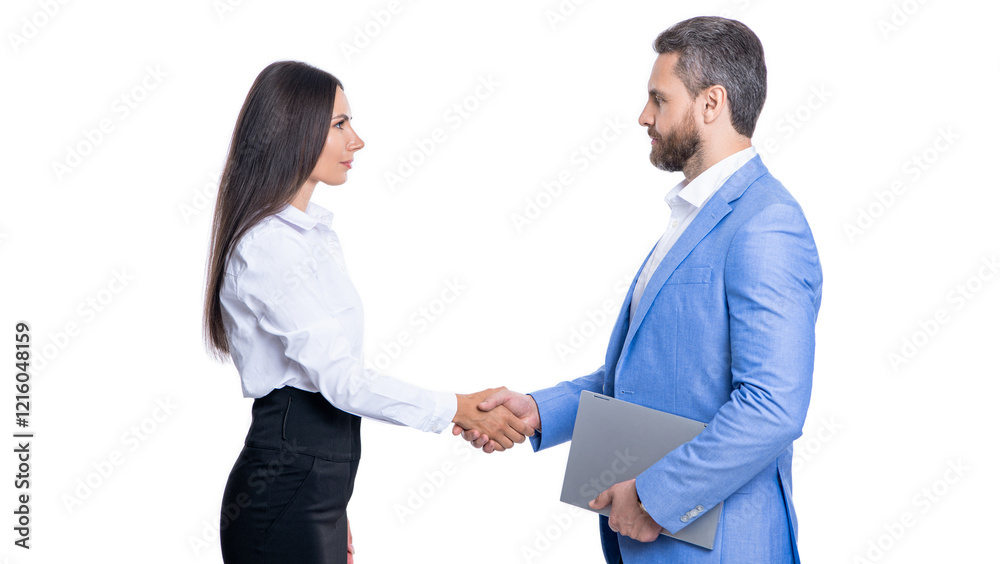 successful business partnership of two businesspeople partner celebrating success with handshake isolated on white successful business partnership of two businesspeople partner celebrating success with handshake isolated on white