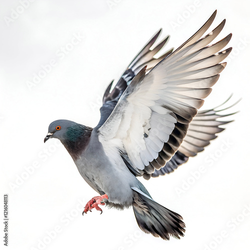 white pigeon isolated on white