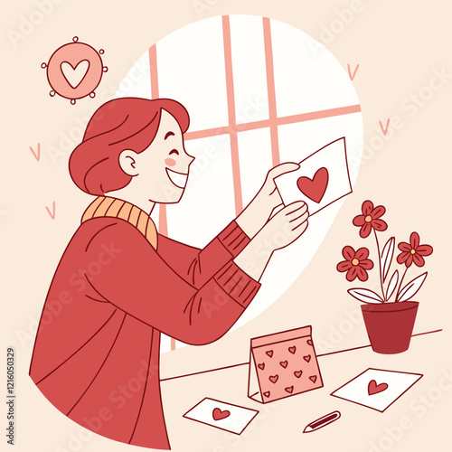 Valentines day holiday getting card with heart