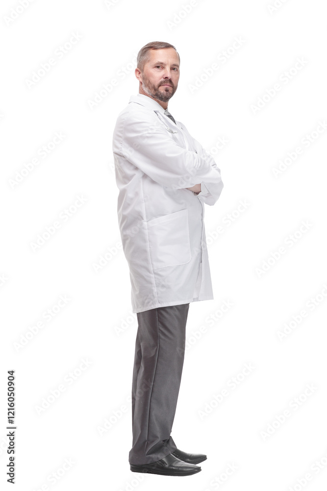 Mature male doctor. isolated on a white background. Mature male doctor. isolated on a white background.