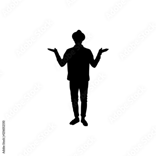 
High-quality silhouette of a child playing and having fun.