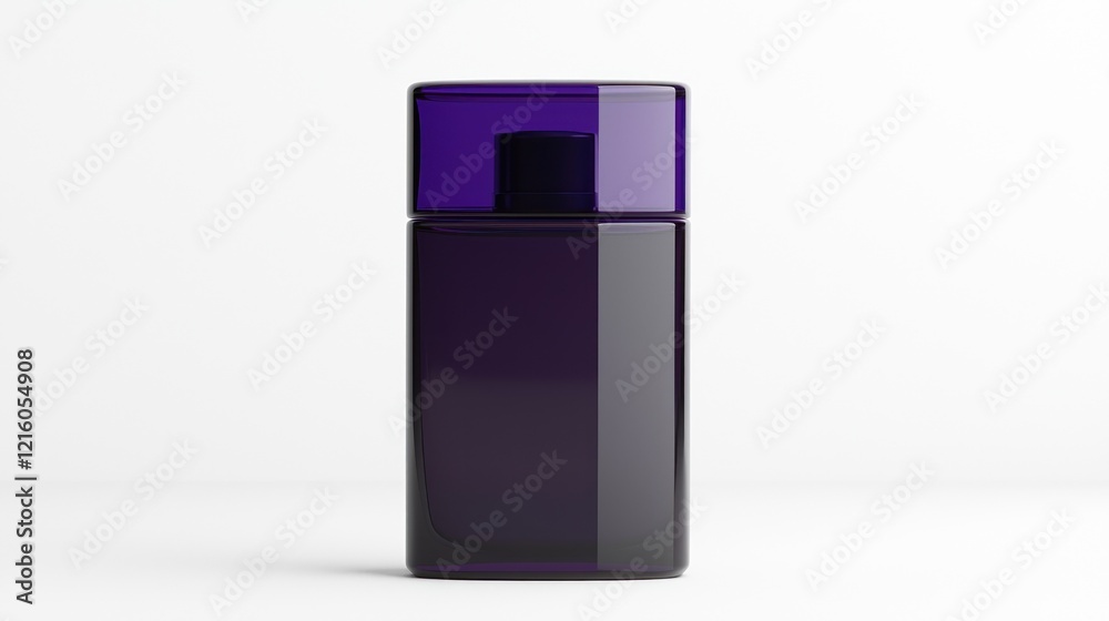 Purple perfume bottle, studio shot, white background, product mockup Purple perfume bottle, studio shot, white background, product mockup