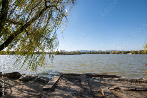 View of Fuhai lake in Yuanmingyuan park in Beijing, China. photo