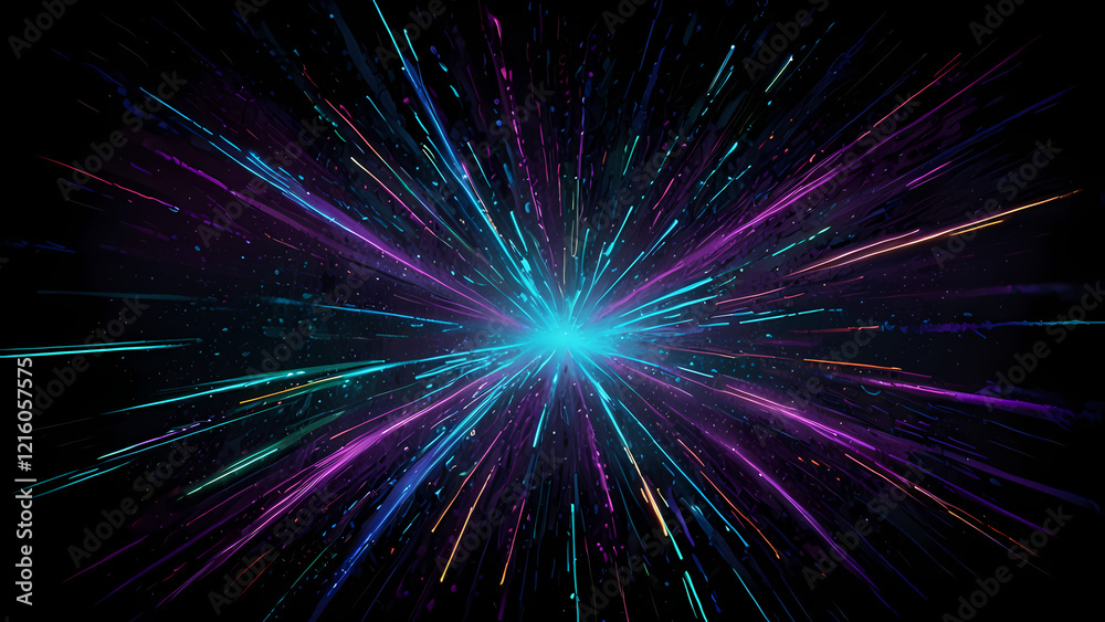 Abstract Sci-Fi Background with Glowing Light Streaks Abstract Sci-Fi Background with Glowing Light Streaks